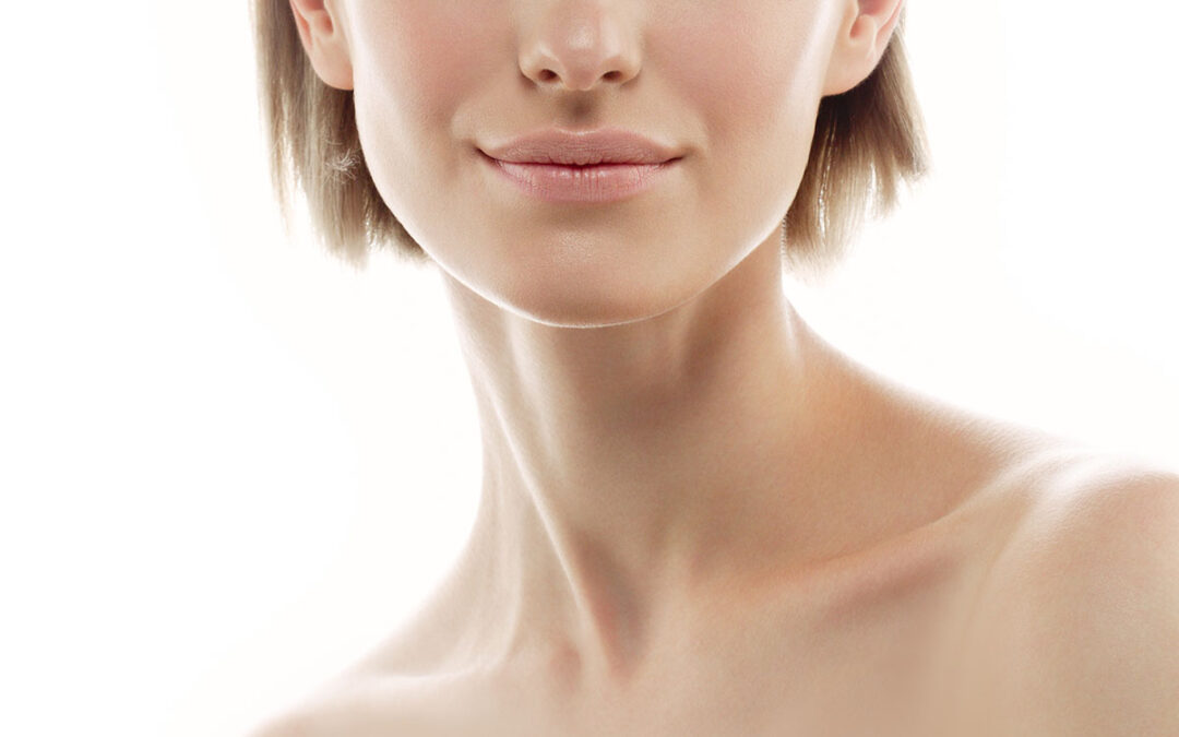 Beauty woman skin care face healthy blonde short hair and skin natural makeup